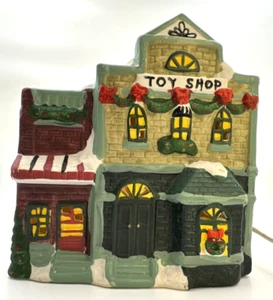 Winter Valley Villages Toy Shop Porcelain 1995 Lighted Holiday Christmas House - Picture 1 of 24