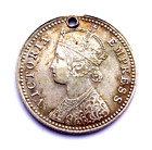 India British  Victoria 1/4 Rupee 1882 Dot  Bombay Mint Holed