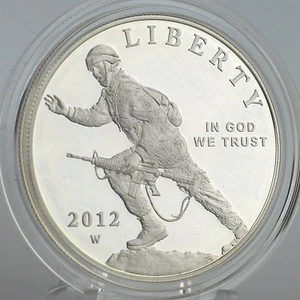 2012-W Infantry Soldier Defenders of Freedom Proof Silver Dollar Special Set - Picture 1 of 10