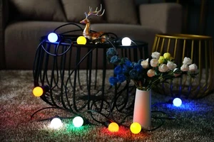 Extendable Multi-Colour LED G45 Garden Christmas 10-Bulb Outdoor / Indoor Lights - Picture 1 of 3