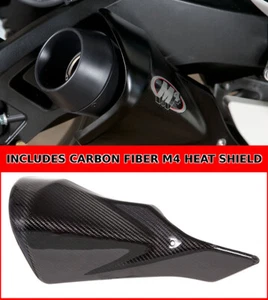 Black GP Slip On Exhaust w/ Carbon Fiber Heatshield M4 - Picture 1 of 8