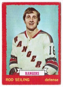 1973-74 O-Pee-Chee Light Backs Rod Seiling New York Rangers #9