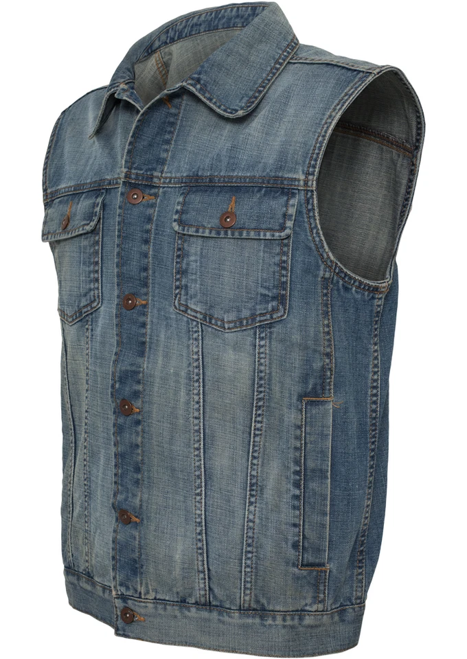 URBAN CLASSICS Herren Denim Weste Jeansweste Jeans Vest Jacke Jeansjacke S-XXL   - Bild 1 von 1