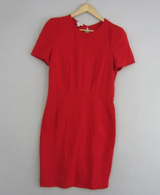 Witchery Dress Womens 16 Red Straight Sheath Stretch Shoulder Pads Work Office - image 1 of 4