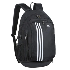 adidas Three Stripes Light Weight Travel Sport School Backpack - White Stripes - Picture 1 of 8