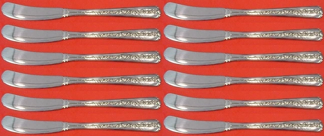 Juego de 12 piezas esparcidor de mantequilla de plata esterlina Rambler Rose by Towle Foto 1 de 1