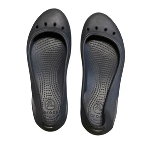 Zapatos planos de ballet Crocs Kadee para mujer talla 7 negros informales sin cordones - Imagen 1 de 4