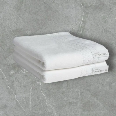 Juego de 2 toallas de baño de felpa de lujo Felpinter 100 % algodón blanco brillante Portugal Foto 1 de 4