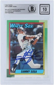Sammy Sosa Chicago White Sox Signed 1990 Topps Series 2 #692 BAS 10 Rookie Card - Picture 1 of 3