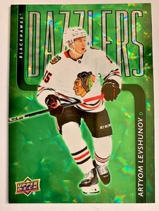 Artyom Levshunov - Chicago Black Hawks - 2025-26 cubierta superior GREEN DAZZLERS RC - Imagen 1 de 2