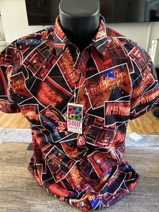 Surf Society Amsterdam Red Light District Button Down Hawaiihemd Herren Gr. L - Bild 1 von 6