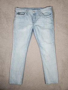 Pantalones de mezclilla True Religion para hombre 42x32 azul Geno relajados ajustados informales con solapa bolsillo - Imagen 1 de 13