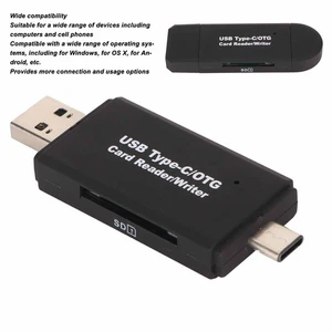 USB C Memory Card Reader Professional Plug And Play OTG USB 3.0 Storage Card NEW - Afbeelding 1 van 12
