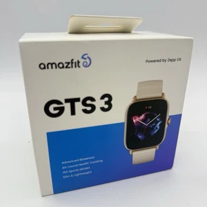 Montre connectée Amazfit GTS 3 42,4 mm boîtier en aluminium avec bracelet en silicone - blanc ivoire - Photo 1 sur 6