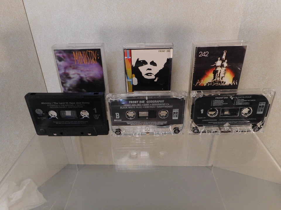 3 Cassettes - Front 242 Geography, Back Catalogue, and Ministry Land of Honey - Image 1 of 1