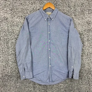 Camisa J Crew Para Hombre Grande Azul Cambray Abotonada Algodón Manga Larga Informal - Imagen 1 de 15
