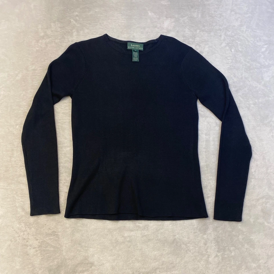 Top tejido de seda Lauren Ralph Lauren - Camisa manga larga para mujer, talla S Foto 1 de 4