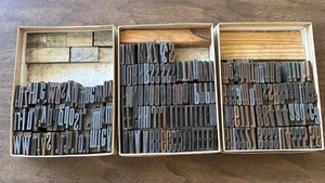 1” Antique Printing Press Type-Set Letter Press Gothic Alphabet Lower Upper Case - Picture 1 of 4
