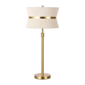 Mika 20-26 Inch Rope/Metal Extendable Table Lamp - Bleached Natural/Brass Gold - - Picture 1 of 4
