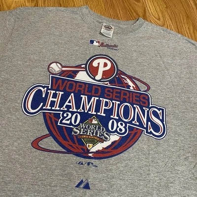 VINTAGE 90’s PHILADELPHIA PHILLIES SHIRT SIZE L 2008 WORLD SERIES CHAMPIONS MLB - Image 1 of 4