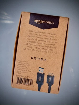AmazonBasics USB 3.0 A to Micro-B Cable 6ft (1.8m) – New Sealed Box – Free Ship - Image 1 of 2
