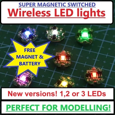 Mini Magentic Wireless LEDs for DIY models gundam cosplay magnet controlled - Image 1 of 4