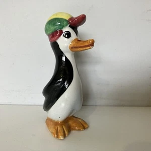 Vintage Kitsch Cute Figurine Penguin In Cap Hat Retro 50s 60s Made In Italy - Picture 1 of 6