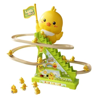 12x Little Duck Climbing Treppenspielzeug, Track Race Sliding Game mit Licht und