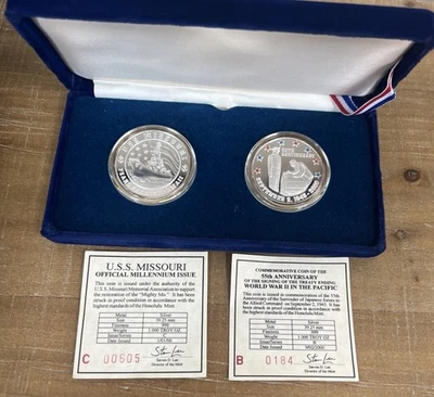 2000 WWII Proof Fine Silver Signing Of The Treaty & USS Missouri - Image 1 of 4