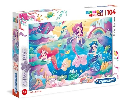 Clementoni 20149 Puzzle 104 Teile Glitter Meerjungfrau Mermaid unter Wasser Neu