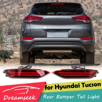 Red LED Reflector Rear Bumper Brake Stop TailLight for Hyundai Tucson IX35 15-17 — 第 1/4 张图片