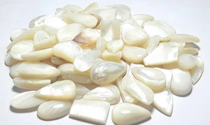 10 Piece Natural White Mother of Pearl Mix Shape & Free Sizes Cabochon Gemstone - Picture 1 of 7