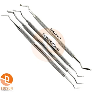 4Pcs Dental Knives Periodontal Gingivectomy Knifes Fedi Chisels Tissue Removal  - Picture 1 of 3