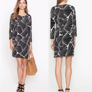 J. Crew Dress Womens Size 12 Tropical Jules Fanfare chiffon Shift pockets New - Picture 1 of 14