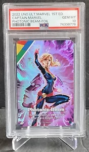 2022 Uno Ultimate Marvel 1st Edition CAPTAIN MARVEL Photonic Beam Foil PSA 10 - Picture 1 of 2
