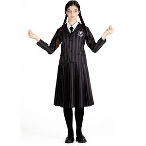 Mercoledì Addams Divisa Scuola Nevermore Academy Costume Halloween Bambina - Foto 1 di 8