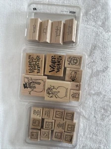 Stampin Up Sets Little Holiday Wishes, Snow Family Wishes, Small Script - Picture 1 of 7