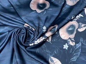 Border Prints Silky Charmeuse Satin Fabric Dress Material 58'' - Picture 1 of 4