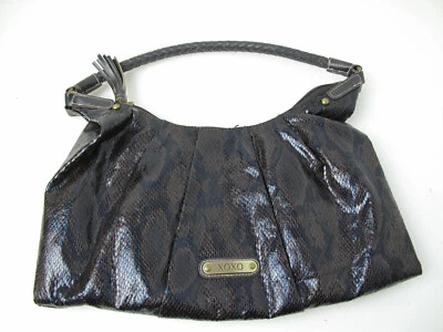 XOXO BROWN FAUX SNAKE ALLIGATOR SKIN WOMEN'S HAND BAG PURSE 3 POCKET (AA) - Image 1 of 4