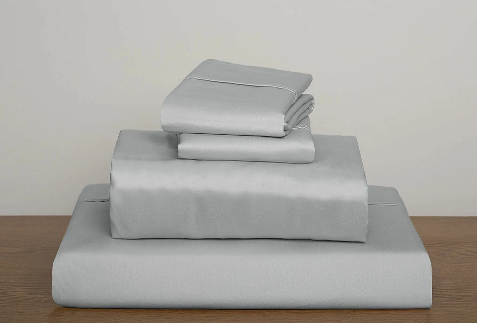 Premium Bedding Duvet/Sheet Set/Fitted Silver Solid All Sizes 400TC Egypt Cotton - Image 1 of 1