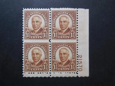 #684 1 1/2 c Warren Harding Plate Block  #21570 LR MNH OG F/VF  "Incs New Mount" - Image 1 of 3