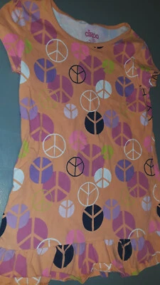 Circo orange tunic with peace sign print girls sz L (10-12) Foto 1 de 2