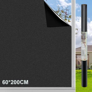 60*200cm Verdunkelungsfolie Fenster schwarz 100% Blickdicht Fensterfolie Folie - Bild 1 von 15