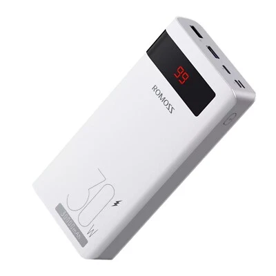 ROMOSS Sense8 PS Pro 30000mAh Power Bank 30W Fast Charge Digital Display 3 Ports - Image 1 of 4