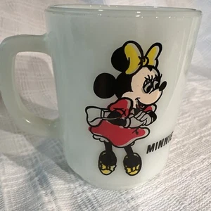 Cup Anchor Hocking Minnie Mouse Pepsi Milk Glass Coffee MCM Disney Vintage - Picture 1 of 9