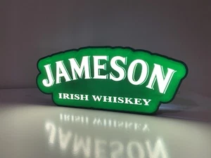 Jameson Whisky Irlandais Lumineux Mural LED Boîte Lumineuse Pub Panneau, Mancave Bar, USB - Photo 1/10