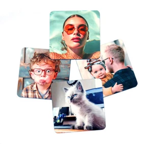 Personalised Glossy Photo Coaster Square Premium Quality Wooden Backed 9cm - Picture 1 of 5