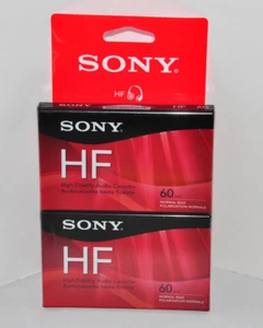 Sony 2 pack HF HiFi Recording Type I Normal Bias Blank Cassette Tapes 60 min NEW - Picture 1 of 6