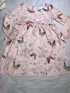 GAP KIDS SLEEP / Soft Pink, Long Sleeve, Butterfly Dress / Nightgown Size 8 - Picture 1 of 2