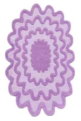 Irregular Oval Shape Hand Tufted Rug Multicolor Area Rug With 7 Colors Rug - Image 1 of 4